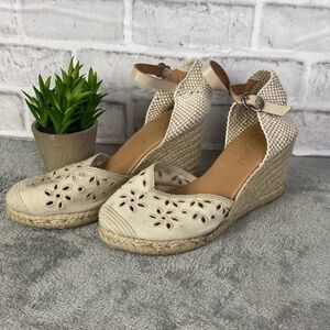 Maypol Espadrille Canvas Wedges Size 8.5/39